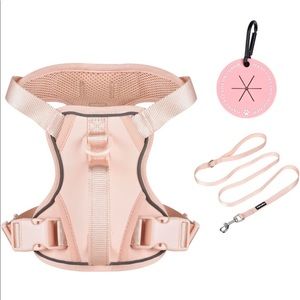Pink dog harness set